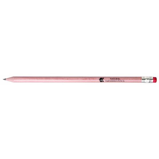 Natural Varnished Pencils With Pink Eraser