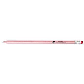 Natural Varnished Pencils With Pink Eraser