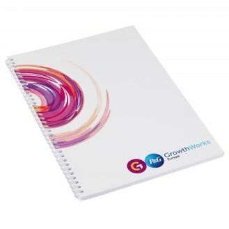 Recycled A4 Wirebound White Cover Notebook - Full Colour Print