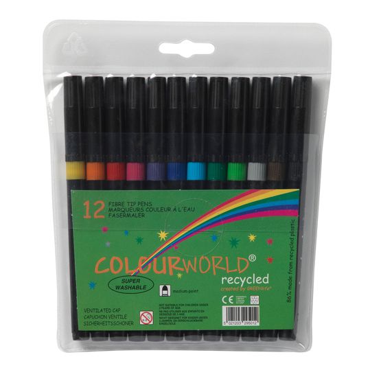 Colourworld Recycled Med Tip Children's Marker - Pack Of 12